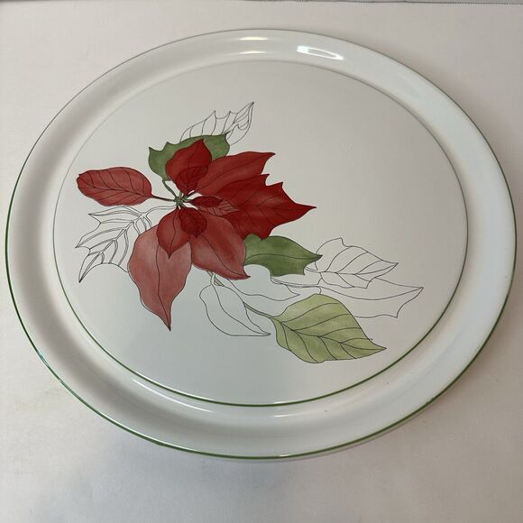Block Bernarda Watercolors Red Poinsettia, Cake Plate, Goertzen, Serving platter - Picture 10 of 11